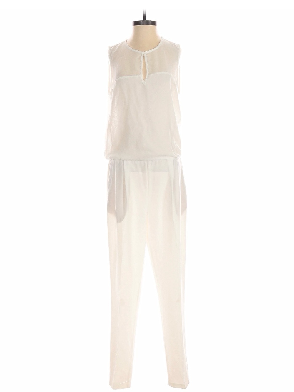 Zara Basic White Sheer Jumpsuit